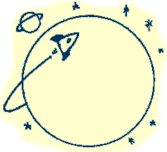 [Graphic: line drawing of a rocket orbiting a planet. Artist: Ian Gunn, Australia]
